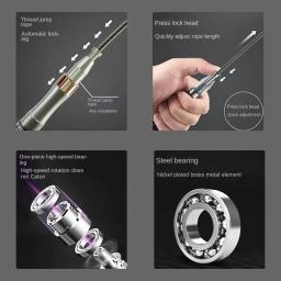 Corda de pular com rolamento de travamento automático, adequada para aeróbica humana, alça de liga de alumínio, comprimento de corda ajustável, corrida de estudantes C - Image 3