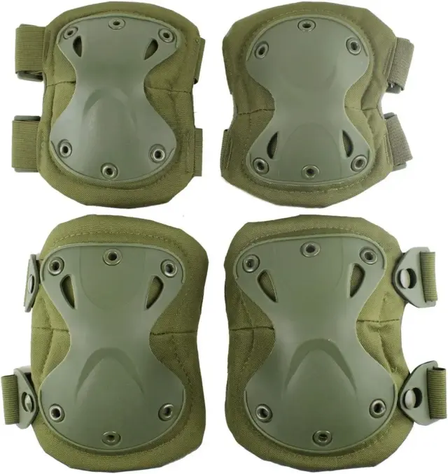 Conjunto de Almofadas Protetoras de Joelho e Cotovelo para Paintball, Ciclismo e Skate - Segurança Tática ao Ar Livre