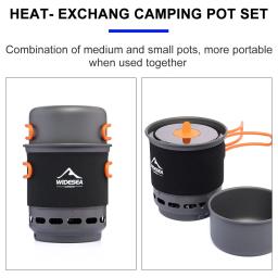 Widesea-Camping Cozinhando Sistema com Trocador De Calor, Queimador De Gás Ao Ar Livre, Fogão, Turista Pot Set, Talheres Cup, Turismo, Caminhada, Panelas - Image 4