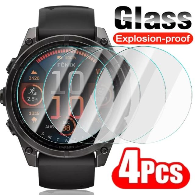 Vidro Temperado Premium para Garmin Fenix 8 - Protetores de Tela HD Anti-Riscos para Smartwatch 51mm, 47mm e 43mm com Resistência 9H