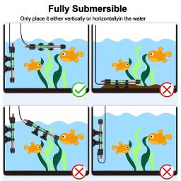 Aquecedor Submersível Tanque De Peixes De Aquário, Temperatura Ajustável, Termostato, Aquecedor Rod, UE, EUA Plug, 110V-220V, 25W, 50W - Image 2