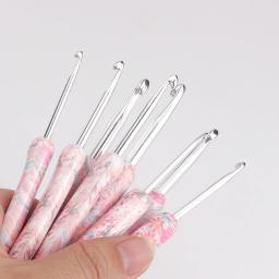Agulha De Crochet De Aço Inoxidável Com Punho De Plástico, Tampão, Gancho De Tecelagem, Ferramenta DIY, Agulha De Tricô, Alta Qualidade, 2.5mm-6mm - Image 4