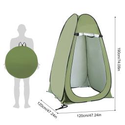 Barracas de acampamento pop up portáteis, tenda de chuveiro de privacidade, acessórios de acampamento espaçosos para caminhadas, praia, banheiro ao ar livre, chuveiro, banheiro - Image 5