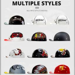 Capacete de motocicleta para homens e mulheres, boné Moto Half, capacete ciclismo, novo - Image 4