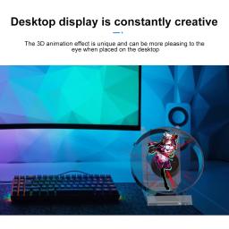 Projetor Holográfico 3D, Apoio Olho Nu, Leitor de Música, Desktop Fan, Publicidade Logotipo, Luz Remota, Ajustar Máquina De Exibição - Image 3