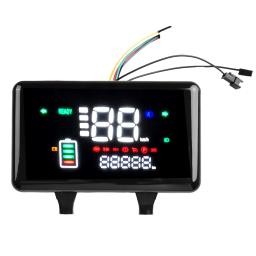 Universal Ebike medidor digital, display LCD, pára-brisa, 6PIN interface, com esquerda e direita virar sinais, farol de bicicleta, 48-72V - Image 5