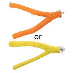 Pássaro papagaio poleiro suporte brinquedo brilhante colorido pata moagem vara para unhas e bico periquitos gaiola acessórios 7.9in - Image 1