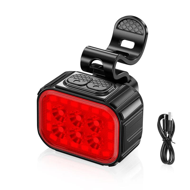 Q6 LED Bicicleta Frente Luzes Traseiras, USB Charge Farol, Ciclismo Taillight, Lanterna de bicicleta, Acessórios de bicicleta, Lâmpadas, Lâmpadas - Image 1