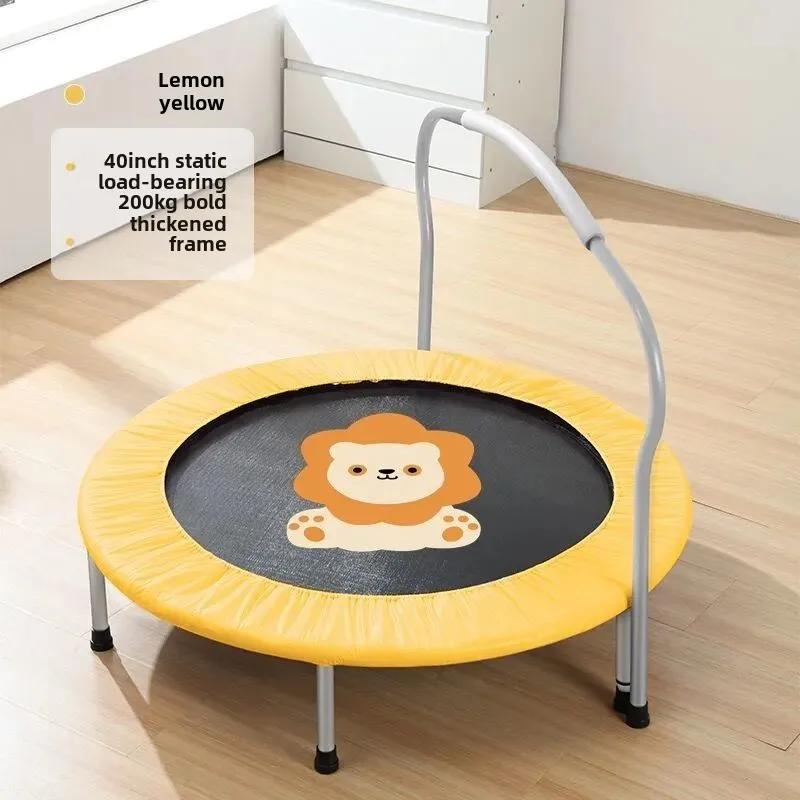 Trampolim Dobrável 40" com Apoio de Braço para Fitness Indoor - Suporta até 250kg