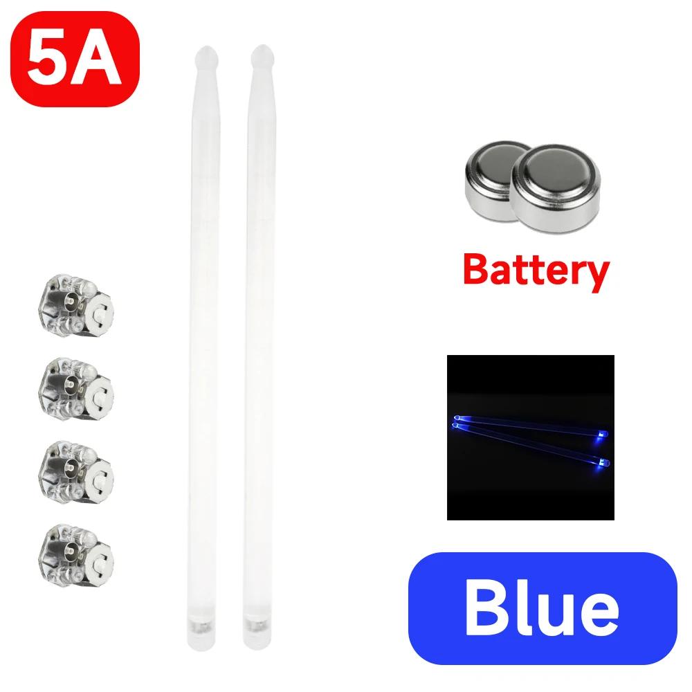 Baquetas luminosas com bateria recarregável, LED Light Up, 15 cores, Glow Drum Sticks, Acessório Profissional Instrumento Musical - Image 1