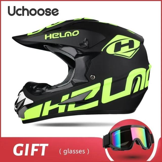 Capacete de Proteção Facial Completo para Adultos e Crianças - Ideal para Motocross, Bicicleta, Corrida e Esportes Off-Road