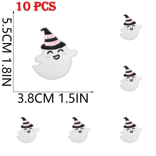 Adesivos Fantasma Halloween Bordado 10/50 Peças Decoração