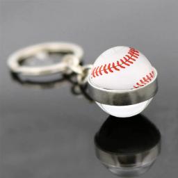Basquete Voleibol e Rugby Padrão Bola De Vidro Pingente, Moda Esportes Chaveiro, Chaveiro, Presentes De Negócios, Futebol Ornamentos - Image 3