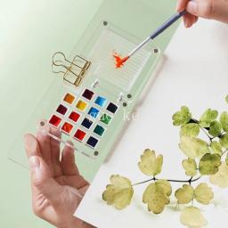 Paleta portátil de tinta aquarela, caixa transparente de ferro pintura acrílica, cor hidratante de alto valor, arte - Image 4