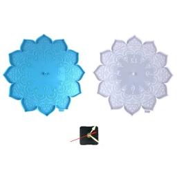 relógio moldes resina mandala flor relógio silicone molde parede pendurado molde para epóxi diy artesanato jóias - Image 2