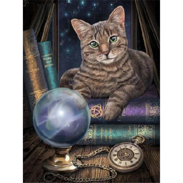 Kit de bordado em ponto cruz 11ct de gatos com linha de algodão e tela impressa para decoração criativa da sua casa