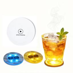 Garrafas led coaster lâmpadas copo luminoso adesivos luzes alimentado por bateria barra de natal ktv festa de casamento cocktail copos de bebida vaso - Image 6