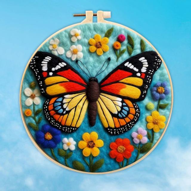 Kit Chenistory de Feltro de Lã: Ferramenta Criativa para Pintura em Mandalas, Flores e Borboletas DIY