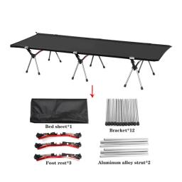 Pesado leve dobrável acampamento cama altura ajustável aumentando cama dobrável caminhadas acampamento viagem cama saco de dormir - Image 5