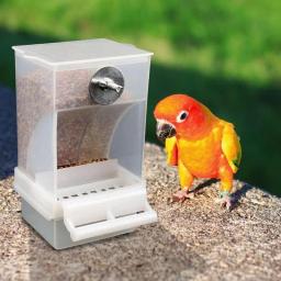 Alimentador automático de pássaros sem problemas, recipiente de alimento de periquito claro e fácil reabastecimento para pombinhos pequenos e médios - Image 6