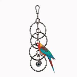 304 Stainless Steel Parrot Toy Display Rack, Escalada Suspensa, Diamante Grande, de tamanho médio, máquina cinza, Puzzle Bird Cage, Gaiola Suspensa - Image 3