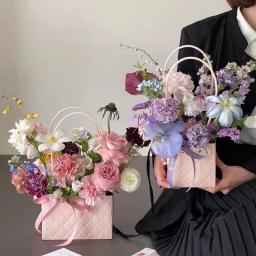 Caixa De Embalagem De Flores Portátil, Decoração Do Casamento, Saco Do Presente, Sacola, Dia Dos Namorados, Festa De Aniversário, DIY, Decoração Do Buquê, 1Pc - Image 5