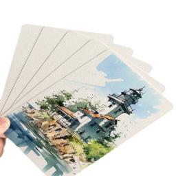 Papel de desenho profissional, papel de cor aquarela, quadrado ou redondo, cartão postal para pintura, material escolar, arte, 100g, 25 folhas - Image 6