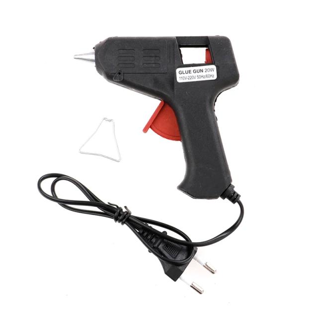 Pistola de Cola Quente Elétrica 20W com Controle de Temperatura - Conjunto Completo para Reparação em Preto