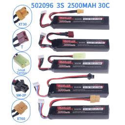 Bateria Lipo para Pistola de Água, Airsoft BB Air Pistol, Brinquedos Elétricos, Peças de Armas, 11.1V, 3S, 2500mAh, 30C, 502096 - Image 1
