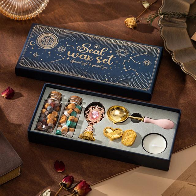 Kit Vintage de Selo de Cera com Garrafa, Colher e Vela – Decoração para Envelopes e Cartas no Natal, 3 Peças