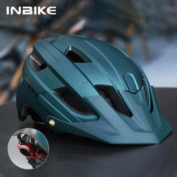 INBIKE-Capacete de Bicicleta para Homens e Mulheres, USB Recarregável, Luz Traseira LED, Bicicleta de Montanha, MTB Acessórios De Ciclismo - Image 1