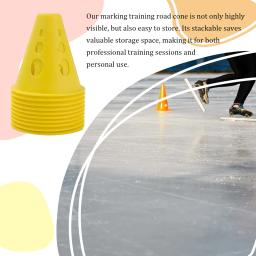 Cone durável e portátil do treinamento do futebol, marcador para o treinamento da agilidade e o controle do tráfego, amarelo, 10 PCs/Set - Image 5