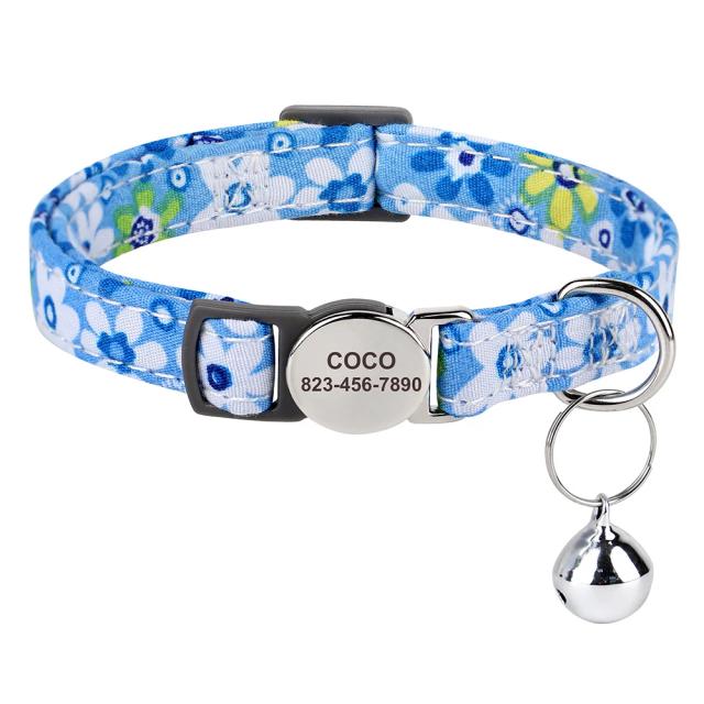Coleiras Personalizadas para Gatos e Filhotes com Sino e Placa Anti-Perda
