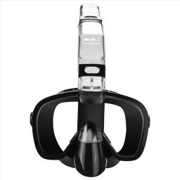 Dobrável Snorkel Mergulho Máscara Conjunto com Sistema Dry Top e Camera Mount, Anti-Fog Professional Gear, Black Gear - Image 3