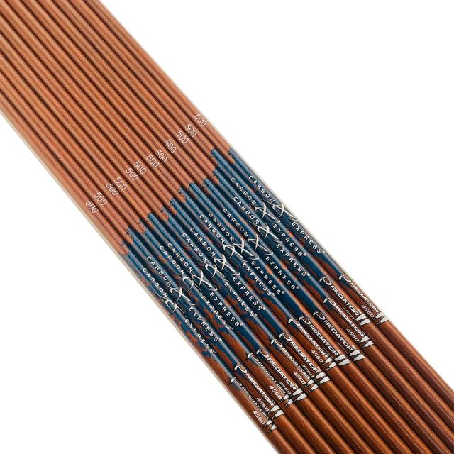 Setas de Arco Tradicional em Carbono com Eixos de Madeira e Pele Composta - 12 Peças, Variações 32" Spine 400, 500, 600, ID 6.2mm para Caça