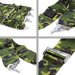 Camuflagem Logo Estilo Cinto de Segurança, Snap-On Camlock Racing Harness, ajustável Drift Alça de Segurança, 4 Ponto, 3" - Image 6