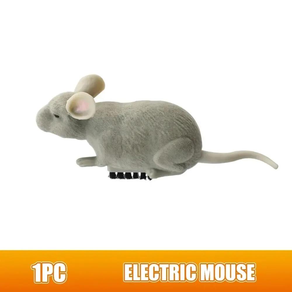 Rato elétrico brinquedos gato jogar escape automático robô vibração rastejando bateria operado pelúcia mouse pet interação brinquedo - Image 1