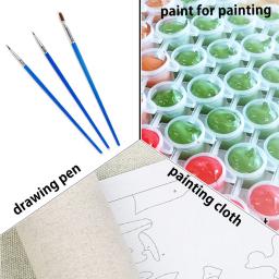 Kits de Pintura a Óleo para Quarto Infantil, Flores, Coruja, Quadro, Por Números sobre Tela, Tinta Acrílica, Sala de Estar, Crianças - Image 4