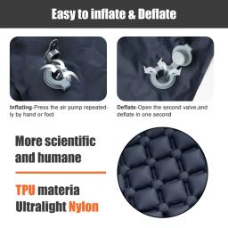 PACOONE-Colchão de Ar Ultraleve com Travesseiros, Outdoor Camping Dormir Pad, Dobrável Sleep Mat, Colchão de Praia, Viagem e Caminhadas Mat, Novo - Image 3