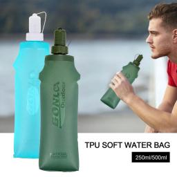 Garrafa de água macia dobrável com tampa, leve, bolsa de água dobrável para esportes ao ar livre, 250ml 500ml - Image 1