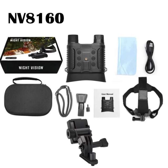 Telescópio Infravermelho Digital NV8160 com Binóculos de Visão Noturna 1080P e Montagem de Capacete NV8000