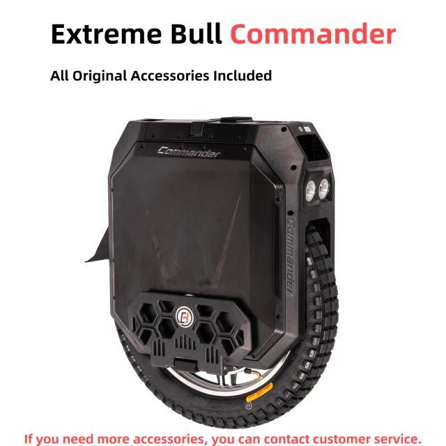 Monociclo Elétrico Extreme Bull Commander Conjunto Completo de Acessórios Originais