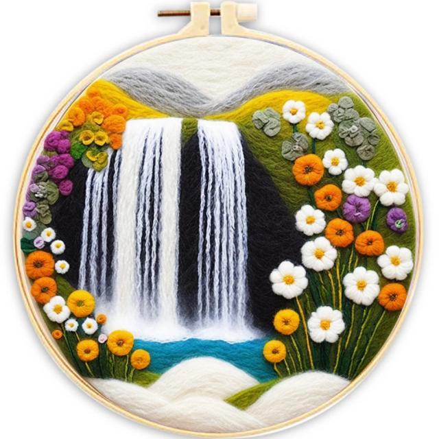Kits Iniciais de Felting para Flores Artesanais: Conjunto de Pintura e Bordados para Artesanato e Decoração DIY em Feltro