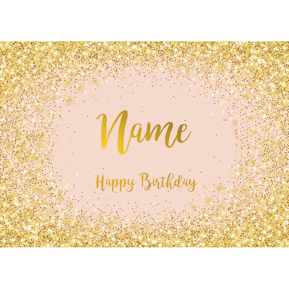 Banner de aniversário personalizado com foto de fundo, nome personalizado, prata, dourado, rosa, brilho, photophone cenários, decoração do partido, fotocall - Image 1
