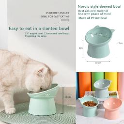 Tigela de comida para animais de estimação, protetor de pescoço inferior alto tiltable, anti espasmo, gato e cão bebendo tigela, suprimentos de alimentos para cães - Image 1