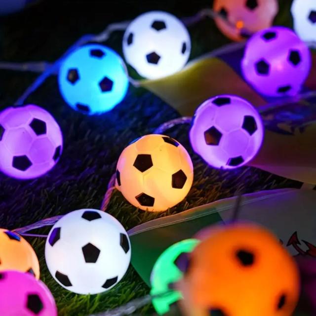 Luzes de Cordas para Futebol: Decoração Criativa para Restaurantes com Atmosfera Atraente, Lâmpadas LED em Janela para Férias, Disponíveis em 10 e 20 LEDs