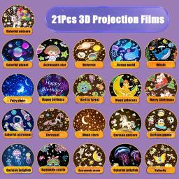 Luz Noturna Projetor Estrela para Crianças, Lâmpada Musical Robô, Presente Ideal para Aniversário, Celebrações de Natal, 21 Filmes - Image 2