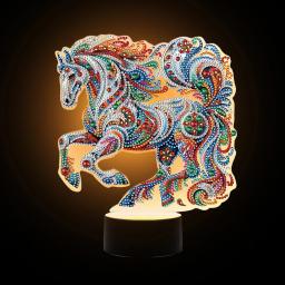 Acrílico Diamante Pintura Lâmpada LED com Ferramentas, Luz Noturna, Flor, Esquilo, Gato, Borboleta, Urso, Cavalo - Image 5