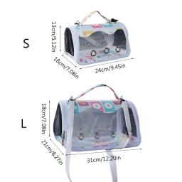 Bolsa transportadora para animais estimação, projetada transparente, com alimentação poleiro, dobrável, universal, - Image 6