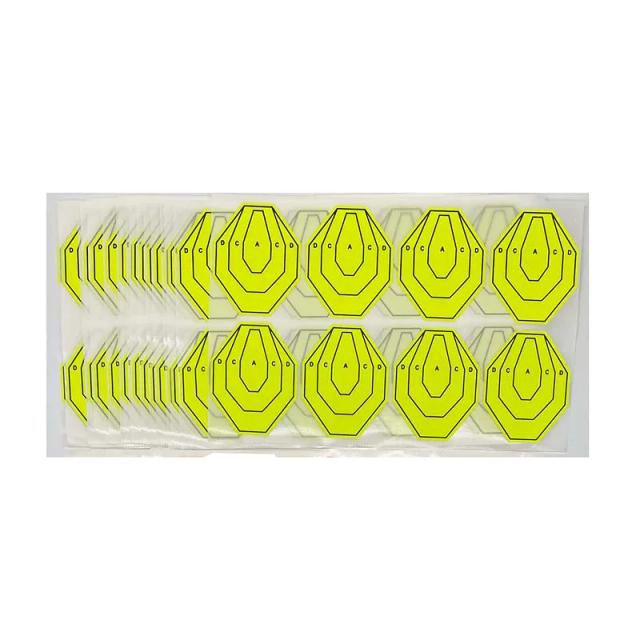 Mini Tiro Alvos Coloridos para IPSC e IDPA - 160 Contagens em 20 Folhas com Padrões Vermelho, Verde e Amarelo
